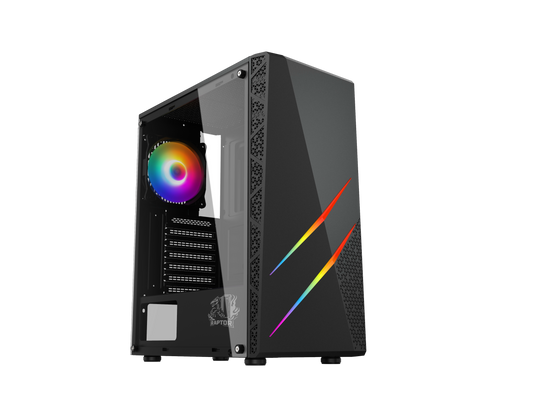 Gabinete Blaze Force TG Mid-Tower Raptor c/ RGB Fan x1